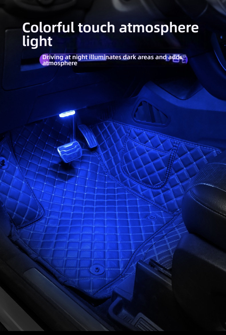 Car LED Ambient Light, 7 Colors Magnetic Interior Car Light USB Rechargeable, Touch Sensor, Car Decorative Reading Light