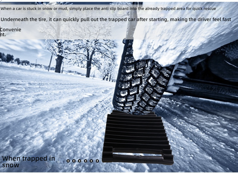 1 PCS Car Traction Mats, Emergency Snow Traction Boards for Recovery - Anti-Slip Car Snow Shovel for Mud Sand Ice, Vehicle Self Rescue Ramps for Stuck Cars
