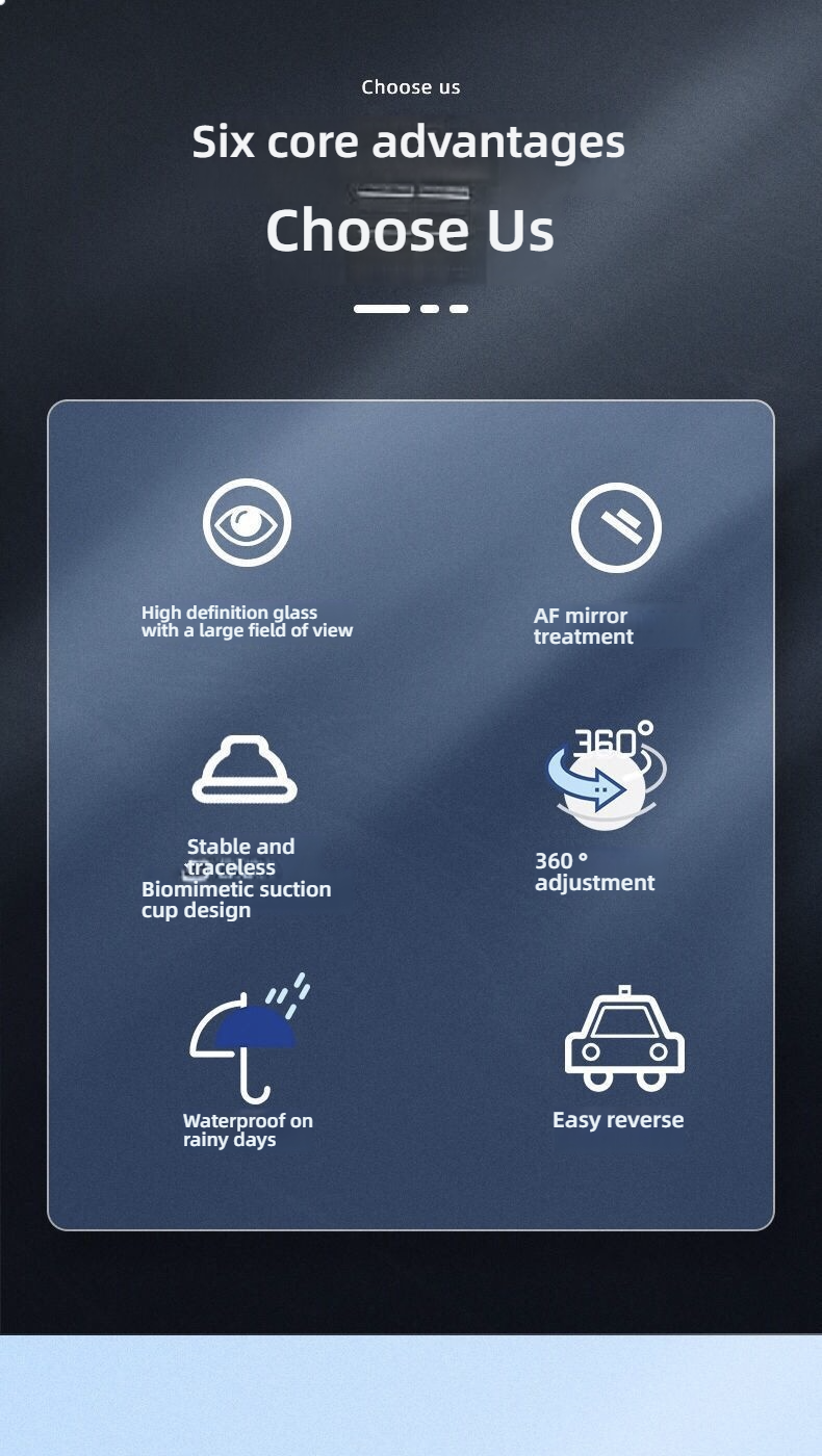 360° Adjustable Wide Angle Blind Spot Mirror, 2-Pack Universal Suction Cup Car Convex Mirror - Easy to Install, Helps with Lane Changing and Reverse Parking