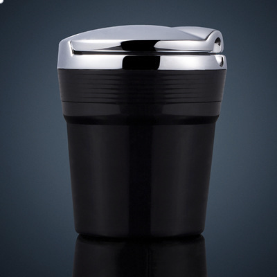 Car Ashtray with Lid & LED Light, High Temperature Resistant Automotive Accessory for Car Interior, Creative Gift for Smokers