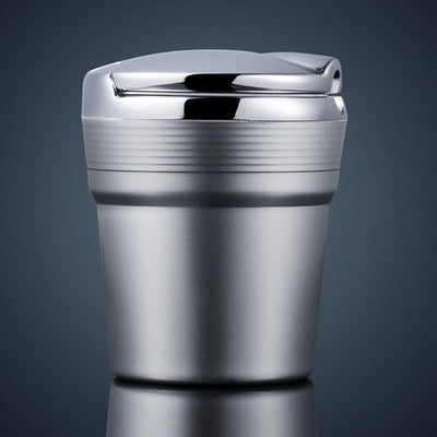 Car Ashtray with Lid & LED Light, High Temperature Resistant Automotive Accessory for Car Interior, Creative Gift for Smokers