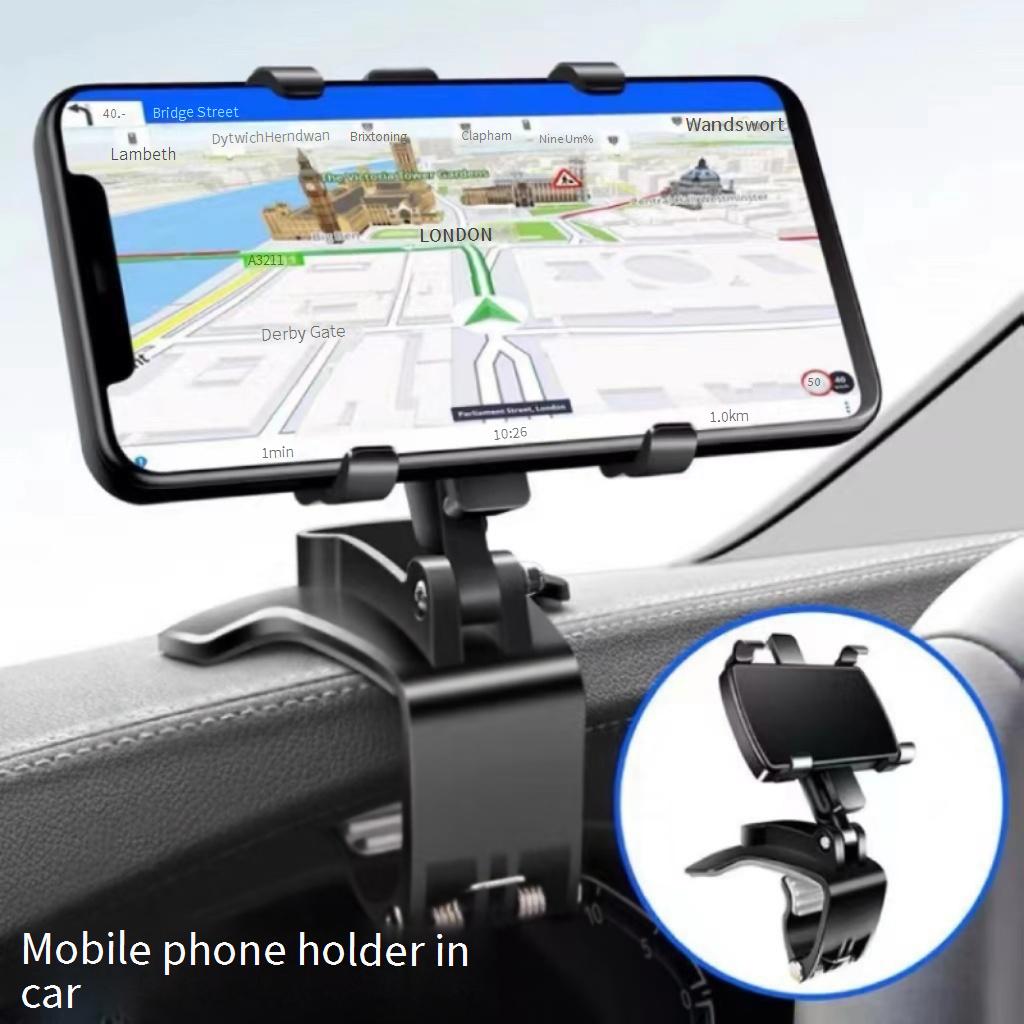 Car mobile phone holder multifunctional car holder snap-on rotating dashboard rearview mirror navigation universal