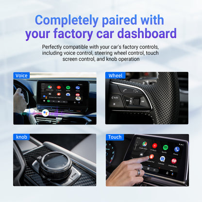 ⚡Free shipping⚡AI Box 2-in-1: Android 12 CarPlay & Android Auto Adapter - Wireless CarPlay & Android Auto Dongle for Wired Cars, Convert Factory Stereo to Smart Car System