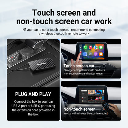 ⚡Free shipping⚡AI Box 2-in-1: Android 12 CarPlay & Android Auto Adapter - Wireless CarPlay & Android Auto Dongle for Wired Cars, Convert Factory Stereo to Smart Car System