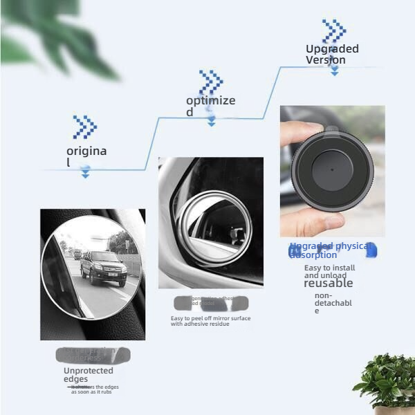 360° Adjustable Wide Angle Blind Spot Mirror, 2-Pack Universal Suction Cup Car Convex Mirror - Easy to Install, Helps with Lane Changing and Reverse Parking