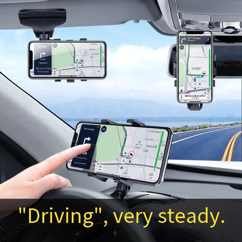 Car mobile phone holder multifunctional car holder snap-on rotating dashboard rearview mirror navigation universal